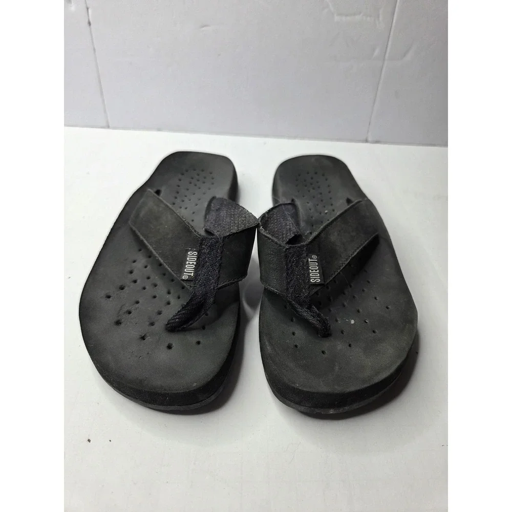 Sideout Mens‎ Black Flip Flop Sandals Thong Style Size 4 Casual Beach Summer